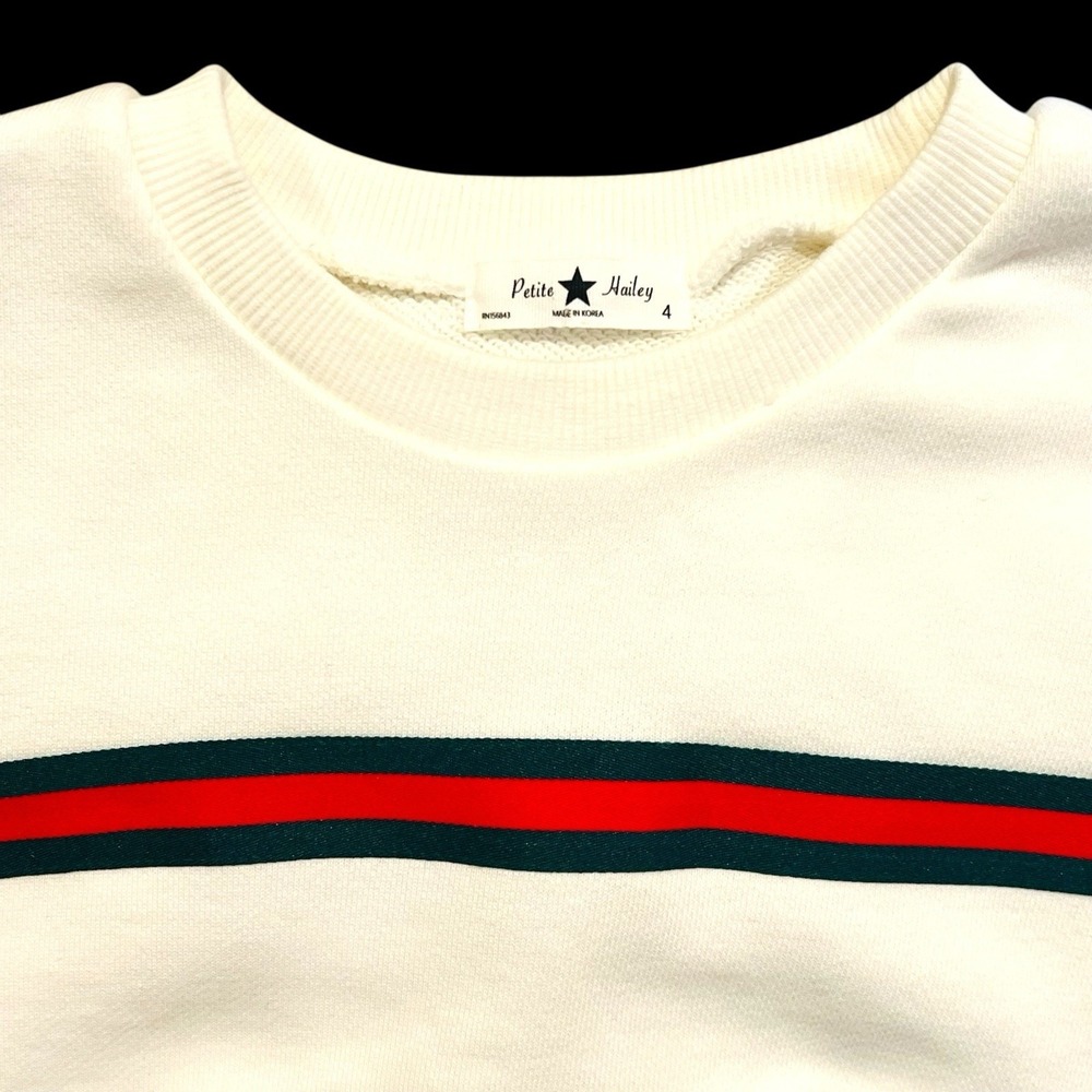 Petite Hailey Tape Crème Colored Sweatshirt Toddlers Size 4